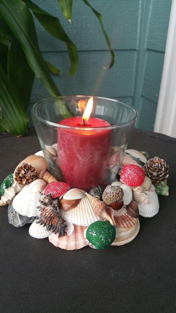 Skvělá inspirace na svíčkovou dekoraci: Využijte darů moře! Skvělá inspirace na svíčkovou dekoraci: Využijte darů moře!