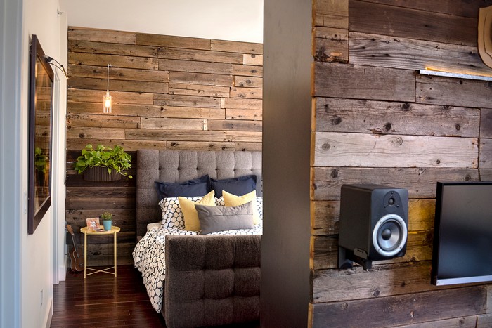 Neobvyklé laminátové povrchové úpravy stěn: 55 návrhů pro soukromý dům