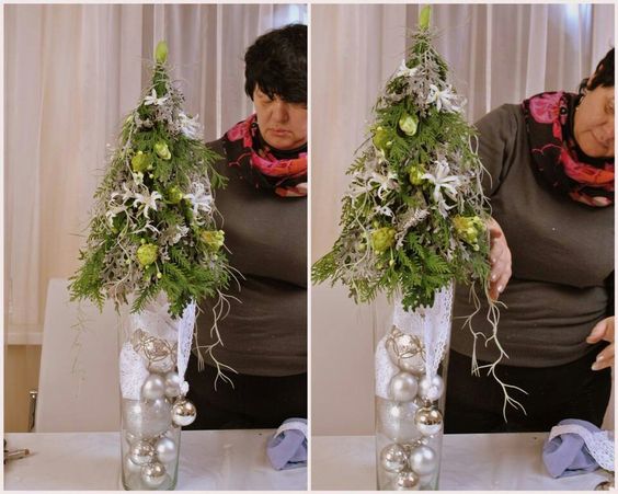 skleněná nádoba - zima 5 Stačí Vám skleněná nádoba, jehličí a světýlka: Dekorace na zimní měsíce!